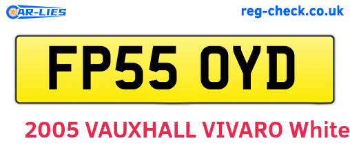 FP55OYD are the vehicle registration plates.
