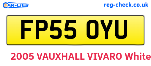 FP55OYU are the vehicle registration plates.