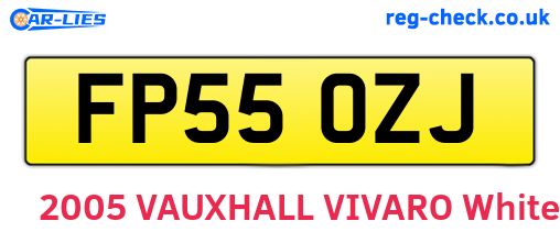 FP55OZJ are the vehicle registration plates.