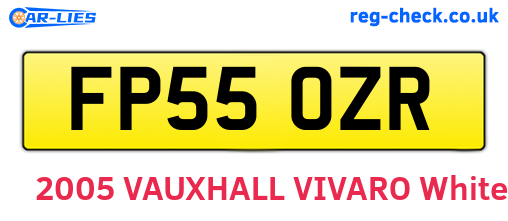 FP55OZR are the vehicle registration plates.