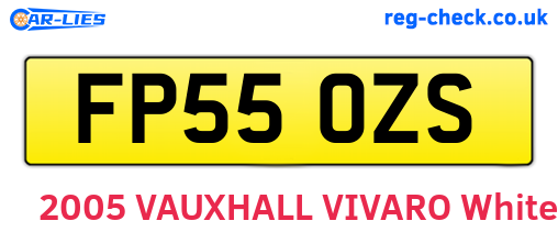 FP55OZS are the vehicle registration plates.