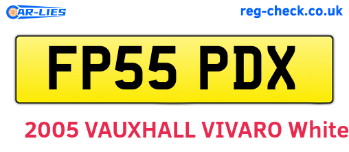 FP55PDX are the vehicle registration plates.