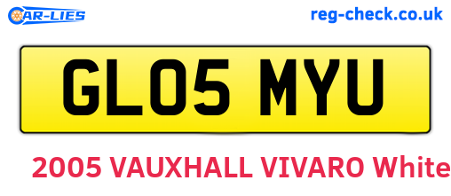 GL05MYU are the vehicle registration plates.