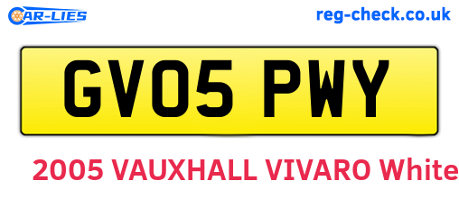 GV05PWY are the vehicle registration plates.
