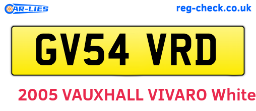 GV54VRD are the vehicle registration plates.