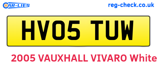 HV05TUW are the vehicle registration plates.