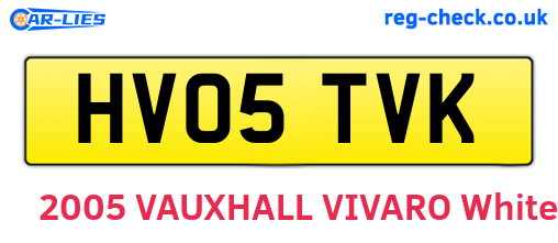 HV05TVK are the vehicle registration plates.