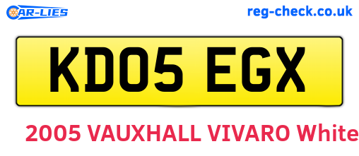 KD05EGX are the vehicle registration plates.