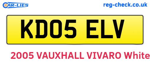 KD05ELV are the vehicle registration plates.