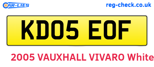 KD05EOF are the vehicle registration plates.