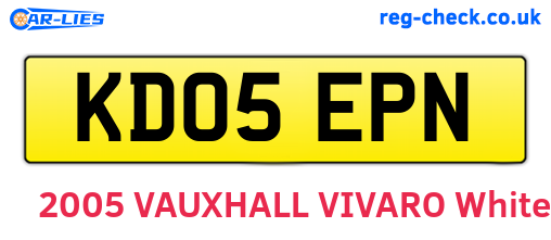 KD05EPN are the vehicle registration plates.