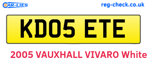 KD05ETE are the vehicle registration plates.