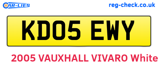 KD05EWY are the vehicle registration plates.