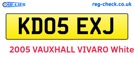 KD05EXJ are the vehicle registration plates.