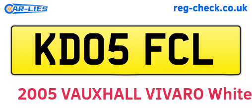KD05FCL are the vehicle registration plates.