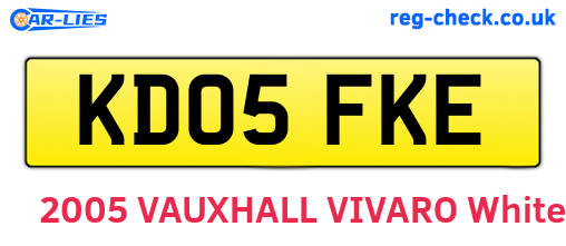KD05FKE are the vehicle registration plates.