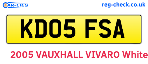 KD05FSA are the vehicle registration plates.