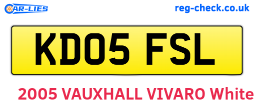 KD05FSL are the vehicle registration plates.