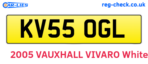 KV55OGL are the vehicle registration plates.