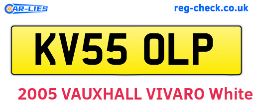 KV55OLP are the vehicle registration plates.