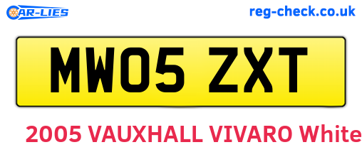 MW05ZXT are the vehicle registration plates.
