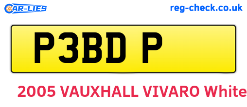 P3BDP are the vehicle registration plates.