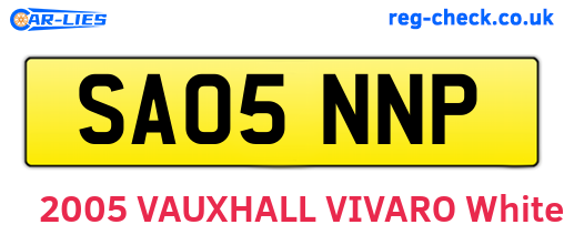 SA05NNP are the vehicle registration plates.