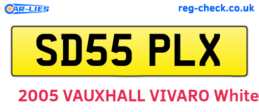 SD55PLX are the vehicle registration plates.
