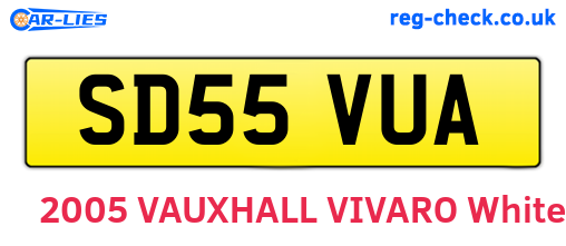 SD55VUA are the vehicle registration plates.