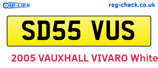 SD55VUS are the vehicle registration plates.