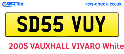 SD55VUY are the vehicle registration plates.