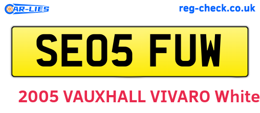 SE05FUW are the vehicle registration plates.