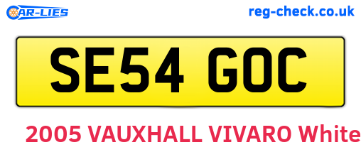 SE54GOC are the vehicle registration plates.