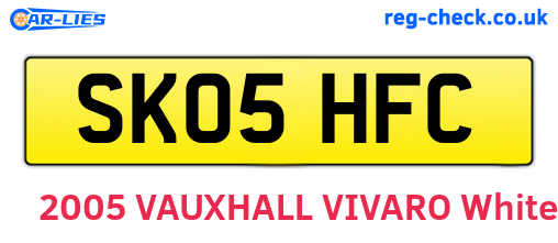 SK05HFC are the vehicle registration plates.