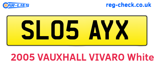 SL05AYX are the vehicle registration plates.