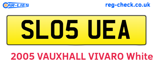 SL05UEA are the vehicle registration plates.
