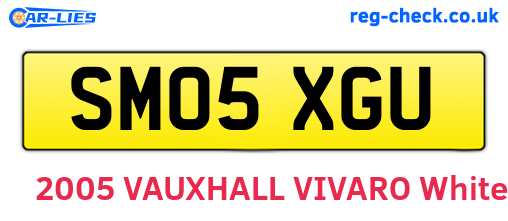 SM05XGU are the vehicle registration plates.