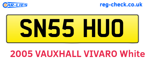 SN55HUO are the vehicle registration plates.