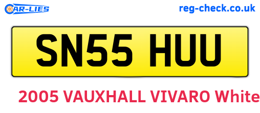 SN55HUU are the vehicle registration plates.