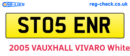 ST05ENR are the vehicle registration plates.
