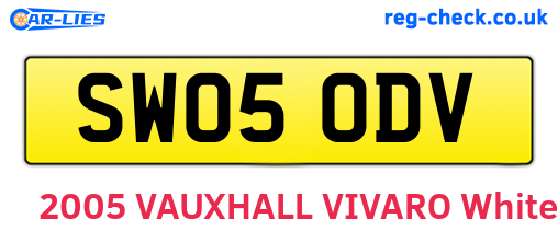 SW05ODV are the vehicle registration plates.