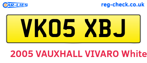 VK05XBJ are the vehicle registration plates.