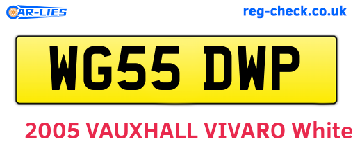 WG55DWP are the vehicle registration plates.