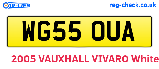 WG55OUA are the vehicle registration plates.