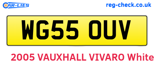 WG55OUV are the vehicle registration plates.