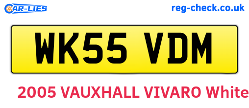 WK55VDM are the vehicle registration plates.