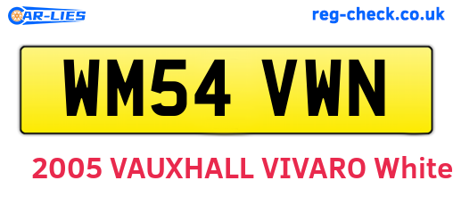 WM54VWN are the vehicle registration plates.