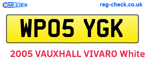 WP05YGK are the vehicle registration plates.