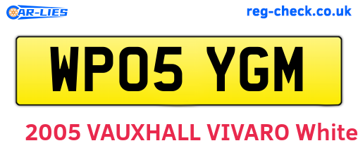 WP05YGM are the vehicle registration plates.