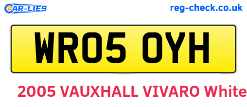 WR05OYH are the vehicle registration plates.